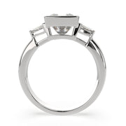 Emilia Princess Cut Trilogy 3 Stone Engagement Ring Setting - Nivetta